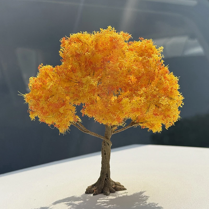 G Ho N scale Model Tree wire trunk Autumn yellow maple tree maple leaf red landscape decoration train railway landscaping layout