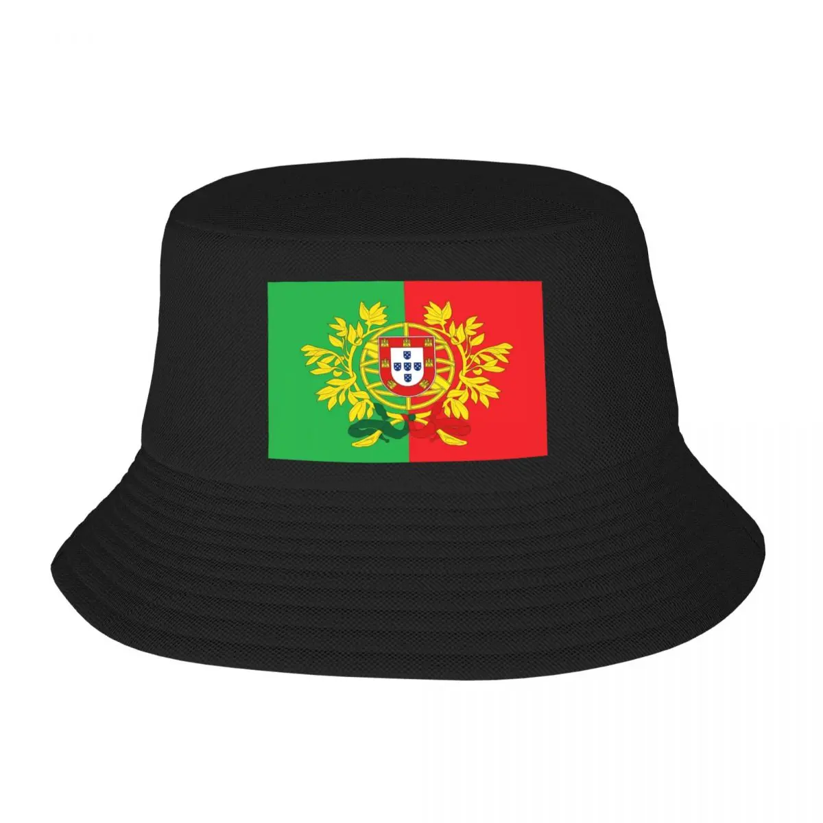 Custom Unisex Coat Of Arms Of Portugal Art Bucket Hat Beach Sun Portuguese Flag Summer Fishing Hats