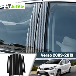 Glossy Black Carbon Fiber Window Door Deal B C Pillar Post Cover Sticker For Toyota Verso 2009-2019 2010 2011 2012 2013 2014