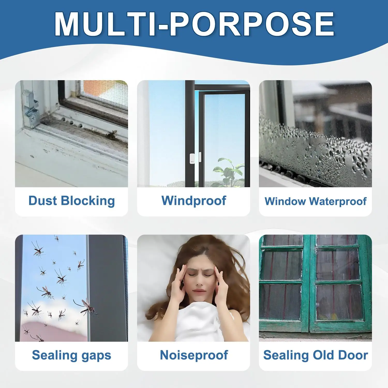 Cinta aislante para ventanas resistente a la intemperie, 2 pulgadas x 33 pies, cinta de sellado de invierno transparente sin residuos, resistente al viento, hermética para puertas y ventanas