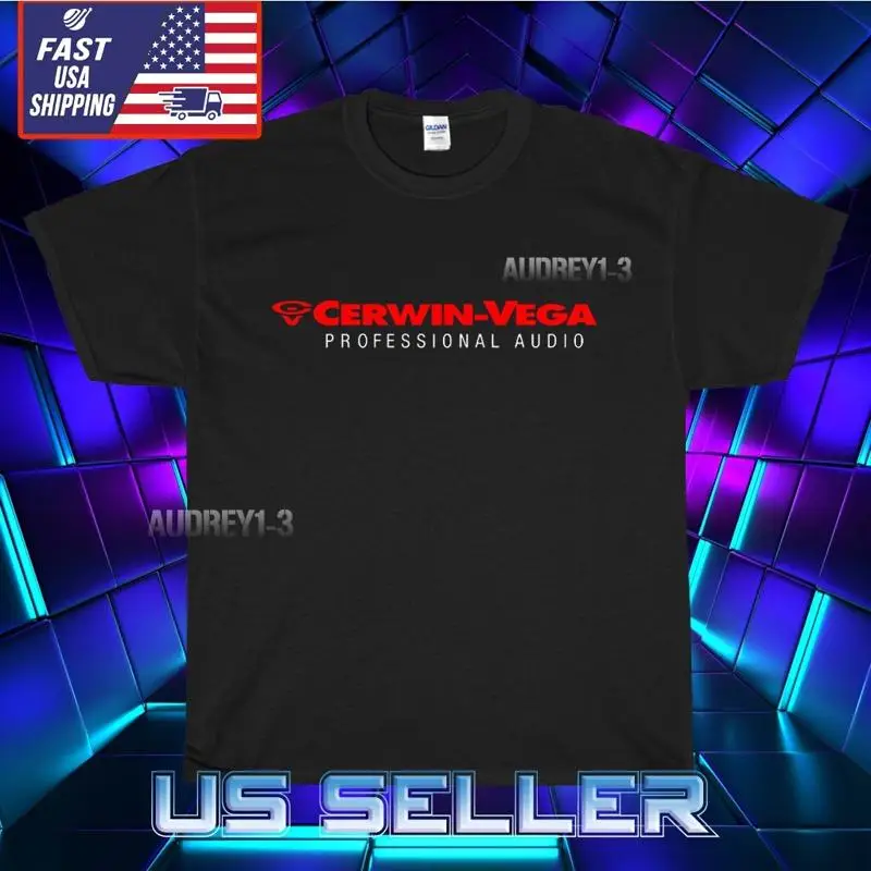 NUEVA CAMISETA CERWIN VEGA PROFESIONAL LOGO CAMISETA ENGRAJADO AMERICANO EE. UU. TAMAÑO S-5XL