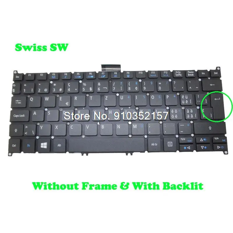 

LA Backlit Keyboard For ACER For Aspire V5-122P V3-111P V3-112P V5-132P V3-371 V3-331 English US Swiss SW B115-M B115-MP B116-M