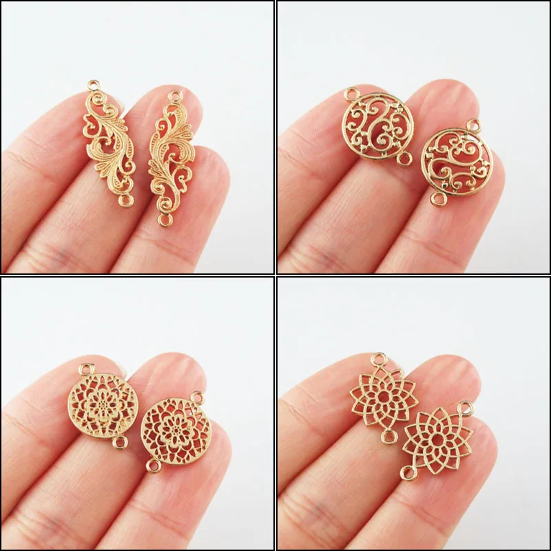 

Fashion New Flower Phoenix Chinese Knot KC Gold Plated Connetors For Gifts Jewelry