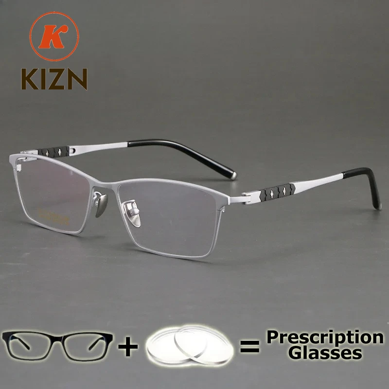 

KIZN очки по рецепту для близорукости, очки из чистого титана, переходные фотохромные мультифокальные очки с линзами для встреч ближнего возраста