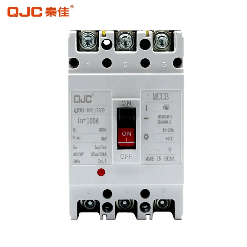 QJC Factory OEM ODM QJCM1-100L/3300 Type 3P 100A mccb with earth leakage protection