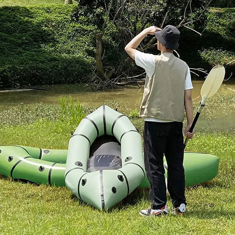 Wear-resistant 1-person Ultra-light PVC Kayak Inflatable Fishing Boat