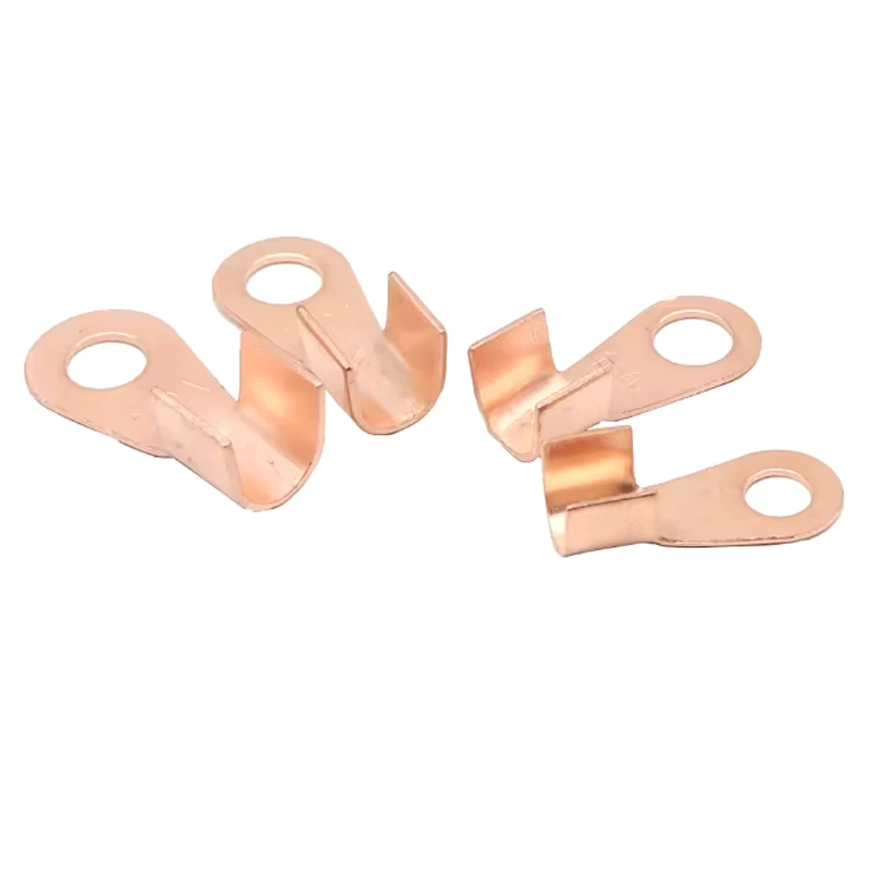 Red Copper Bare Open End Lugs 10 20 30 40 50 60 80 100A OT Type Crimp Terminal Connectors 2/5/10PCS for Cable Wiring Electrica