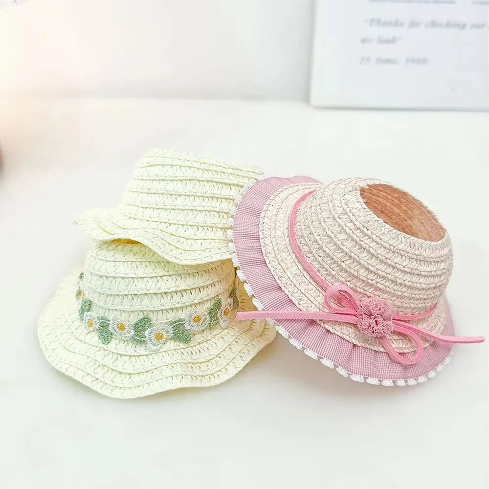 Mini Doll Clothing Accessories with Leaky Ear Grass Hats for Labubu V1 V2 Matching Clothing Gifts