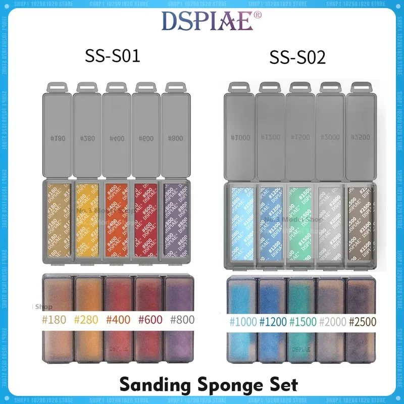 DSPIAE Sanding Sponge Set For  GK Military Model Combo Arc Grinding Polishing Sandpaper Making Tool Kit Sanding Paper 30Pc