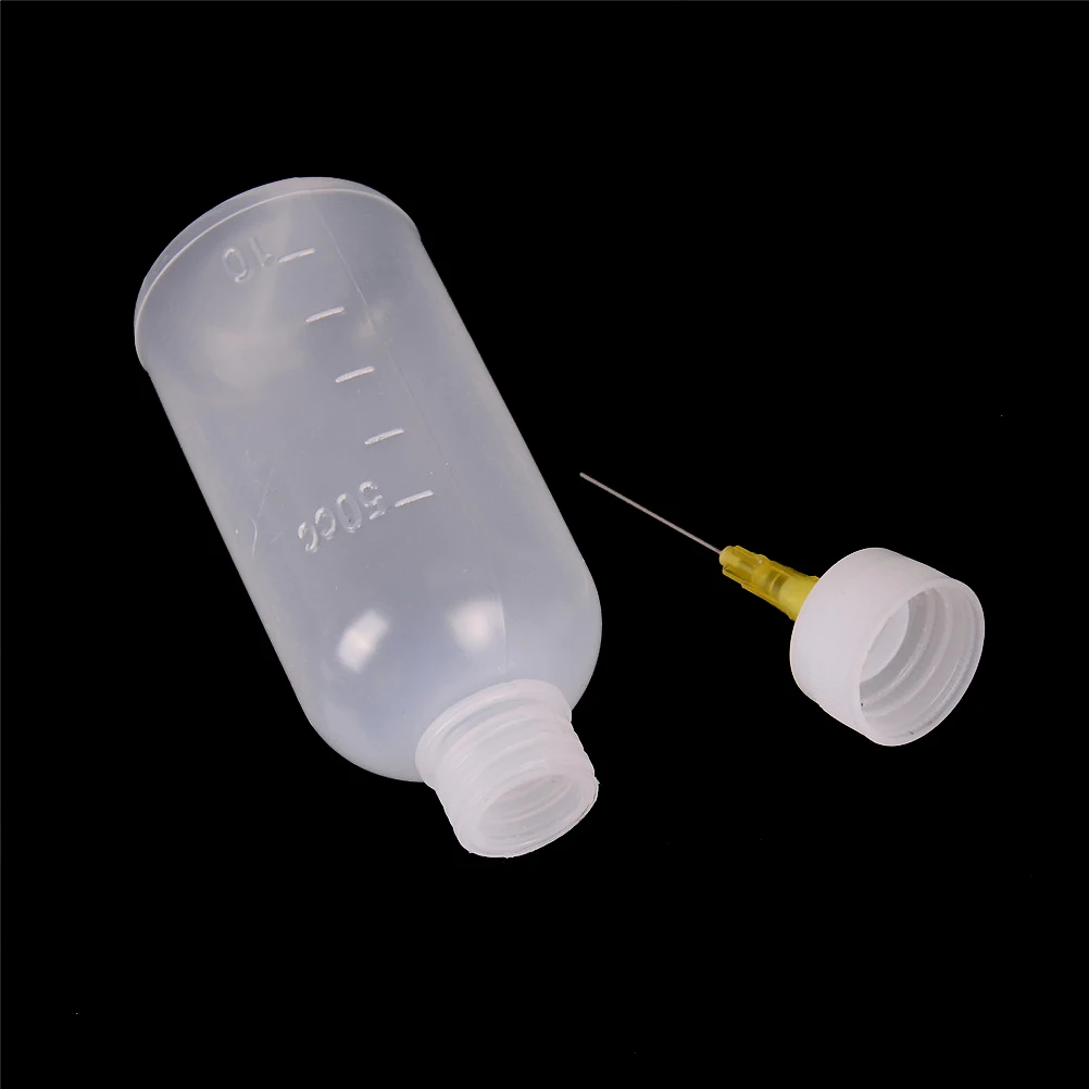 Multi-purpose 50CC Needle Dispensing Bottle Plastic Alcohol Bottle Long/Short Needle For Dispenser Rosin Solder Flux Paste