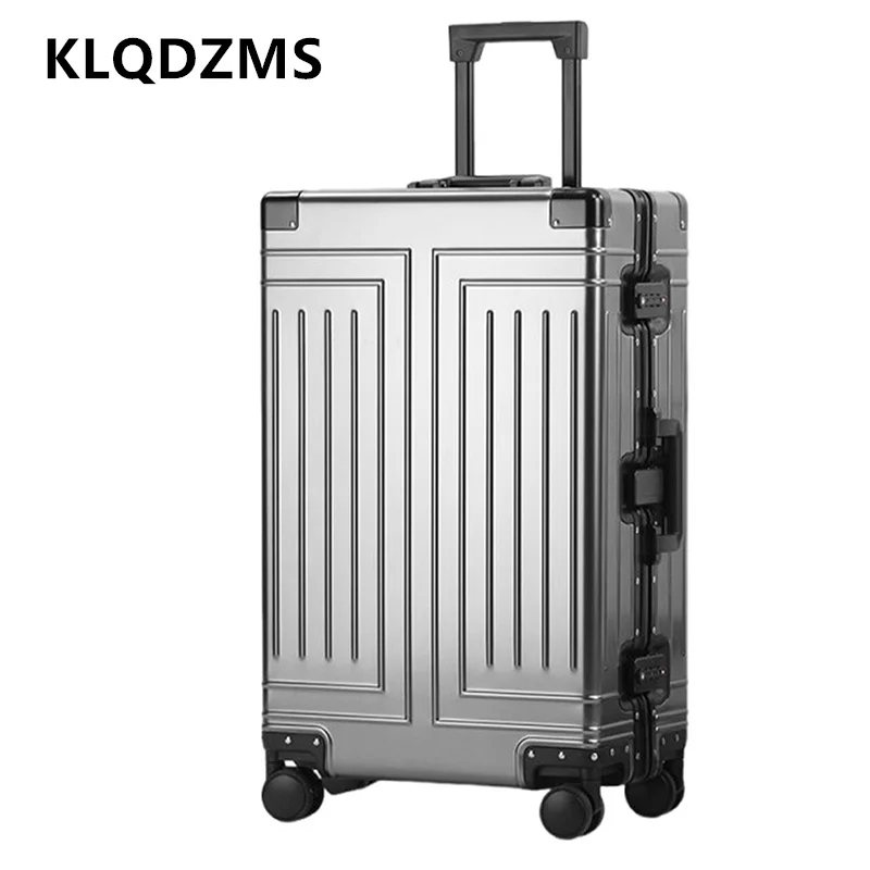 KLQDZMS Handheld Travel Suitcase Full Aluminum Magnesium Alloy Boarding Box Men's Business Trolley Case 20