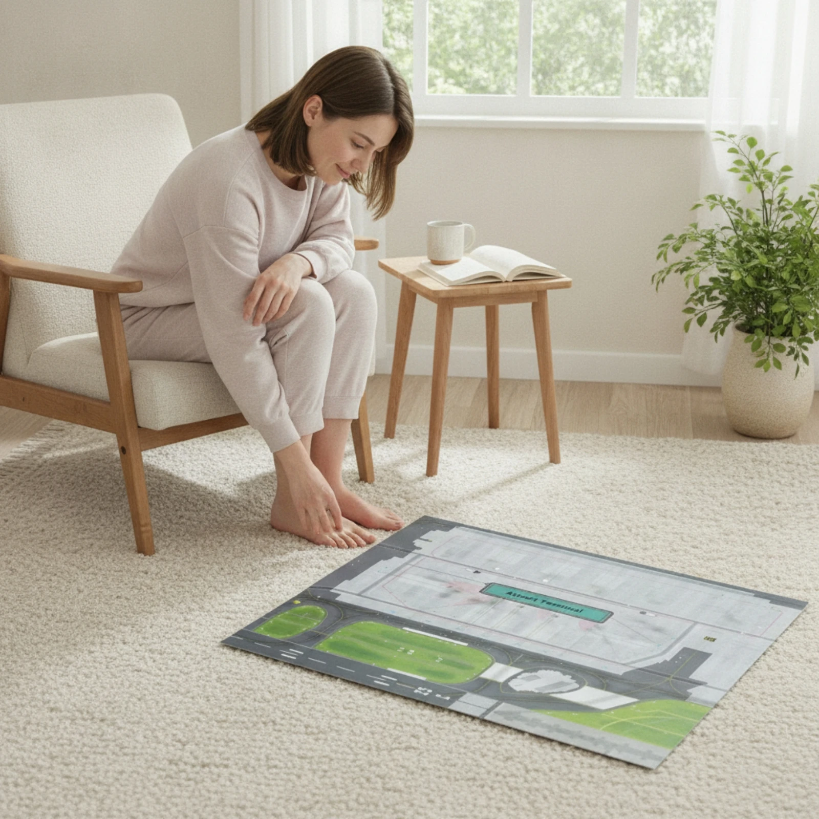 Airport Layout Mat Reliable Model Airport Mat Diorama Base Flat Rectangular for Collectors