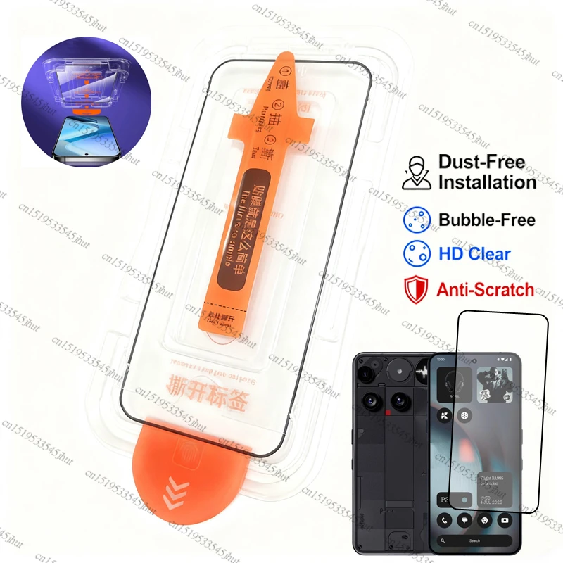 Vollflächiges Panzerglas für Nothing Phone 3, staubfreier Displayschutz für Nothing Phone 3.