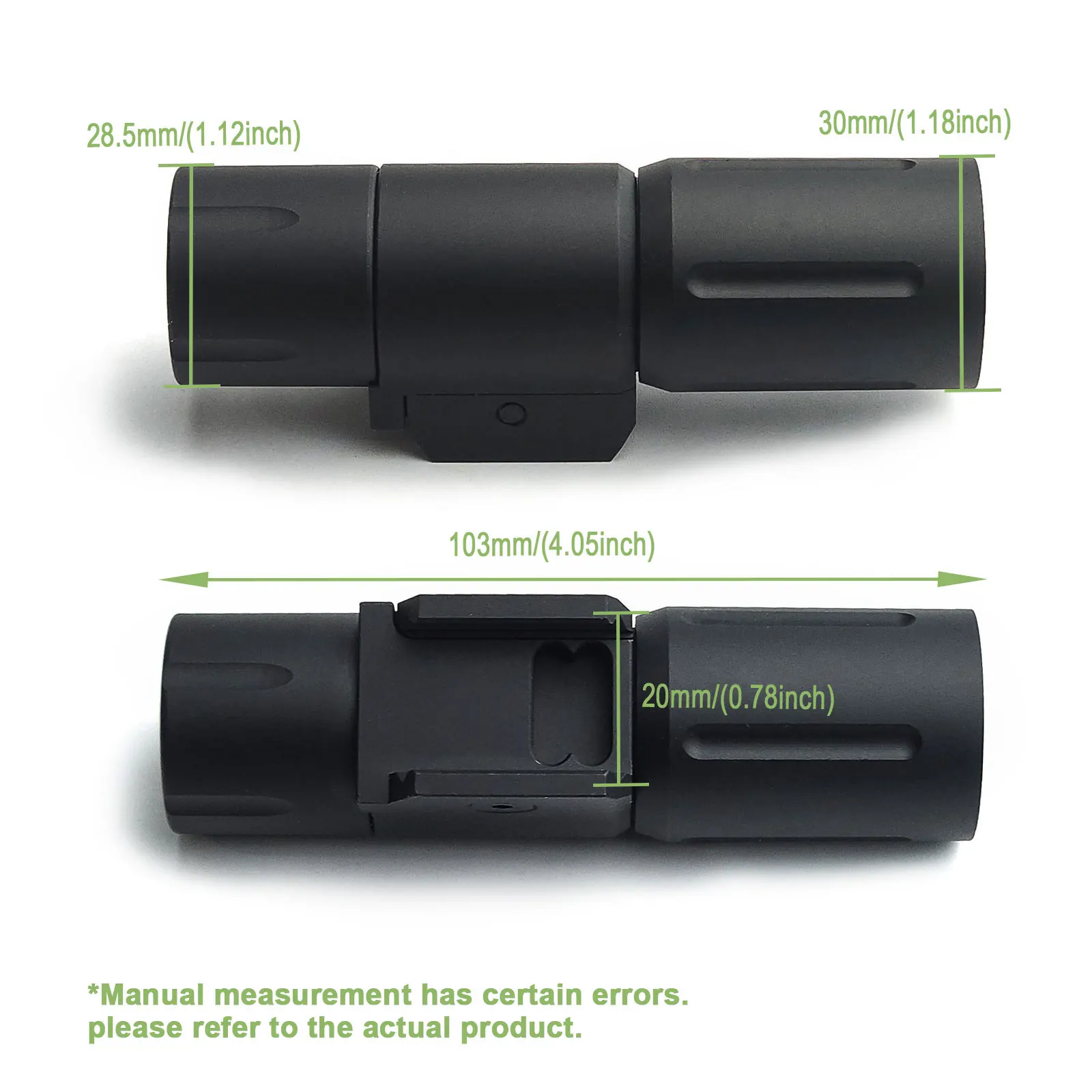 18350 Tactical Flashlight 800 High Lumens LED illumination Metal Weaponlight For 20mm Rail Picatinny Pistol Light