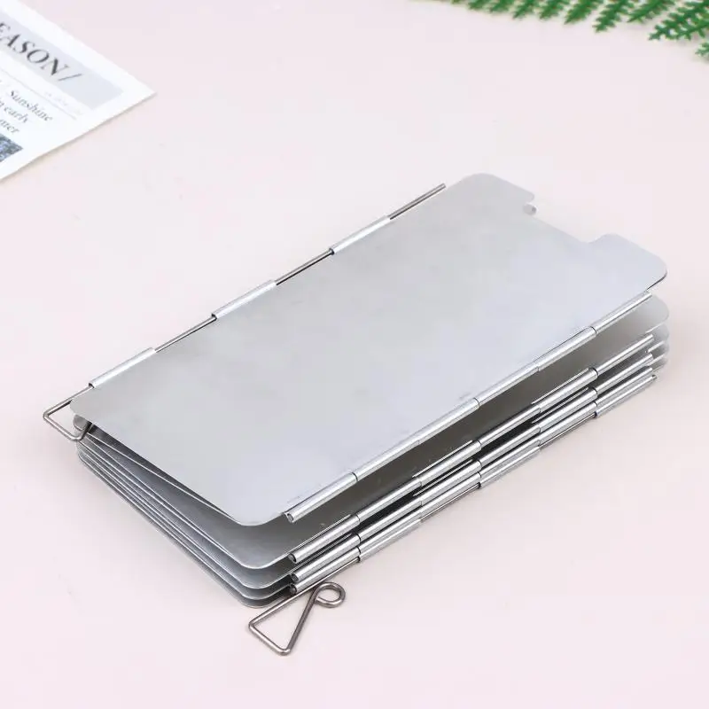 9 Plates Foldable Gas Cookers Wind Deflectors Outdoor Stove Wind Shield Camping Windscreen Stove Steel Wind Screen