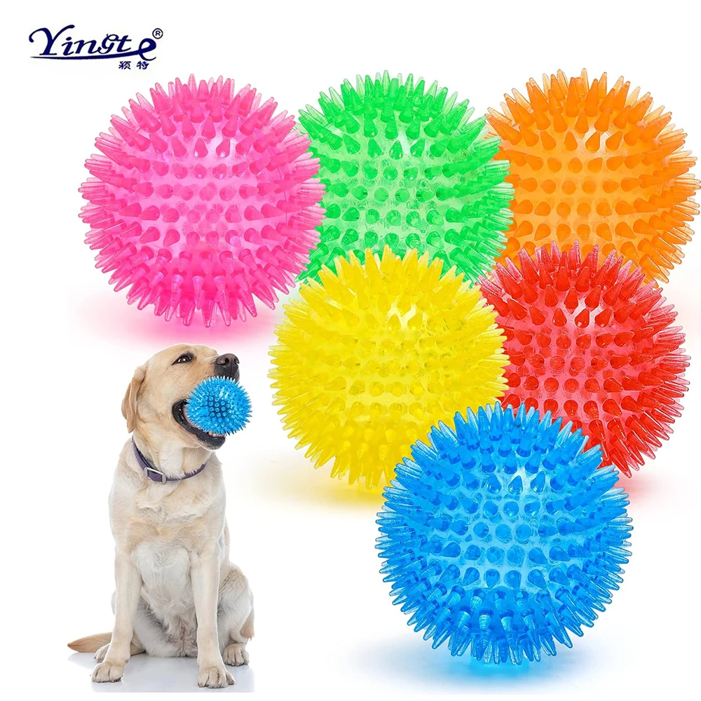 

Dog Toys With Sound Elastic Spikes Non-Toxic Cleaning Durable Teeth Chewing And High Rebound Pet Interactive Training Supplies