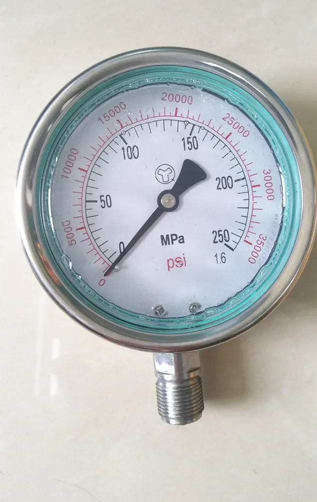 For 250MPA M20X1.5 High Pressure Fuel System Meter Gauge, 2500bar Common Rail High Pressure Gauge, 250MPA Hydraulic Gauge