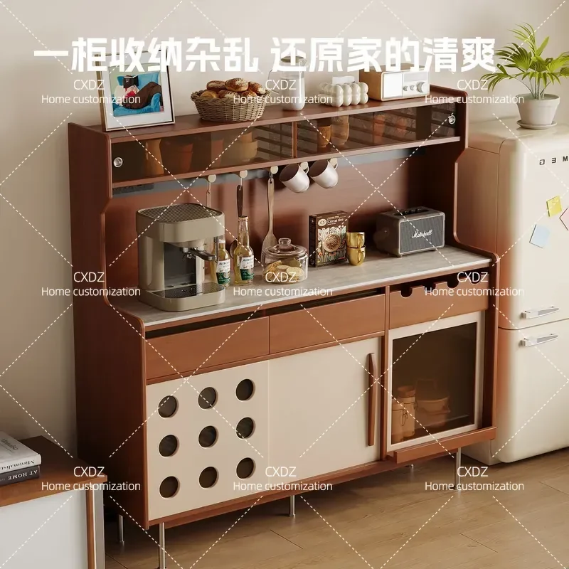 Medieval Solid Wood Dining Side Cabinet Modern Polka Dot Wall Mounted Entrance Storage Locker for Guest Dining Room Cave