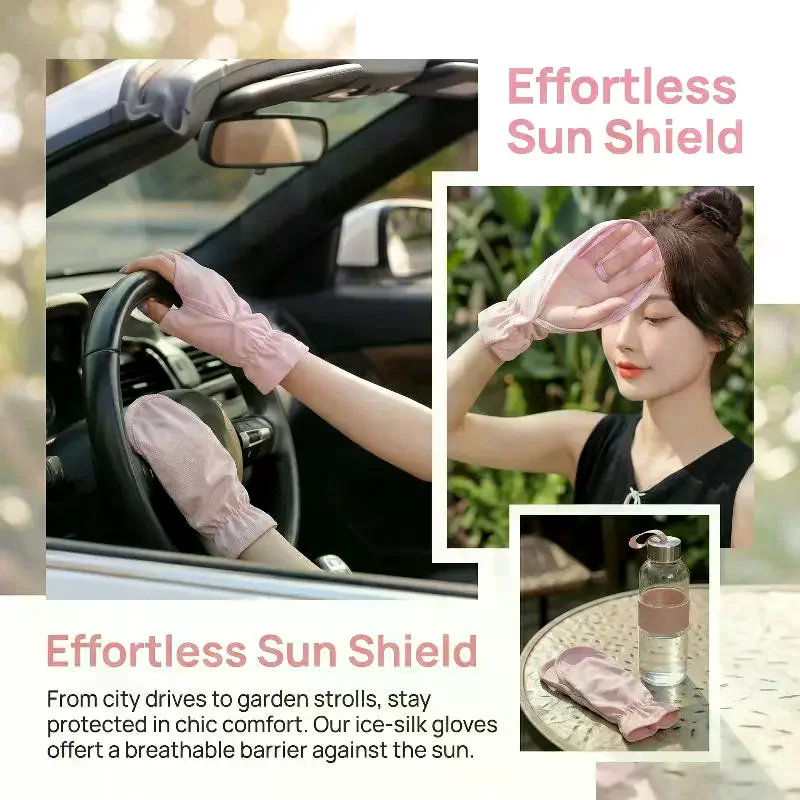 Women's Sun Protection Gloves For Driving And Cycling (Short Style)