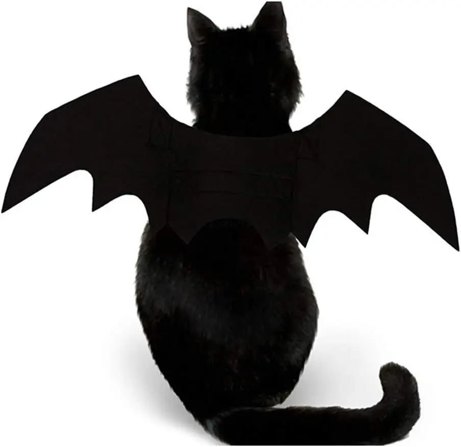 Pet Cat Bat Wings for Halloween Party Decoration, Puppy Collar Leads Cosplay Bat Costume,Cute Puppy Cat Dress Up Accessories