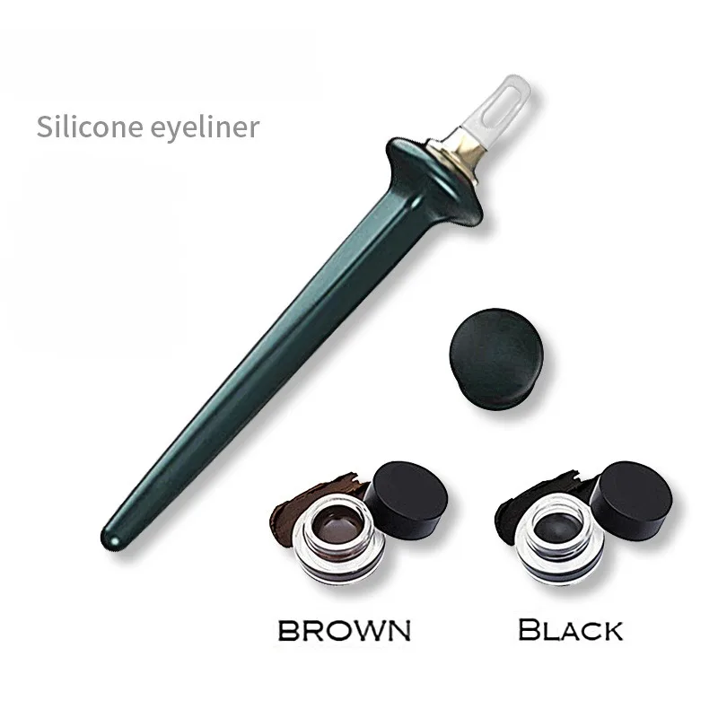 Portable Eyeliner Guide Tools Easy No-Skip Eyeliner Gel Reusable Silicone Eyes Make Up Brush for Shaky Hands Eyeliner Beauty New