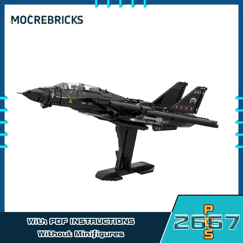 MOC Building Blocks F-14A Tomcat Fighter Model Carrier based Aircraft Assembly Technology Bricks Toy Children\'s Birthday Gift