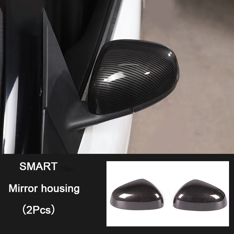 

2pcs ABS Car Carbon Styling Mirror Housing Decorative Protector Sticker For Mercedes Smart 453 Fortwo Forfour Car Exterior