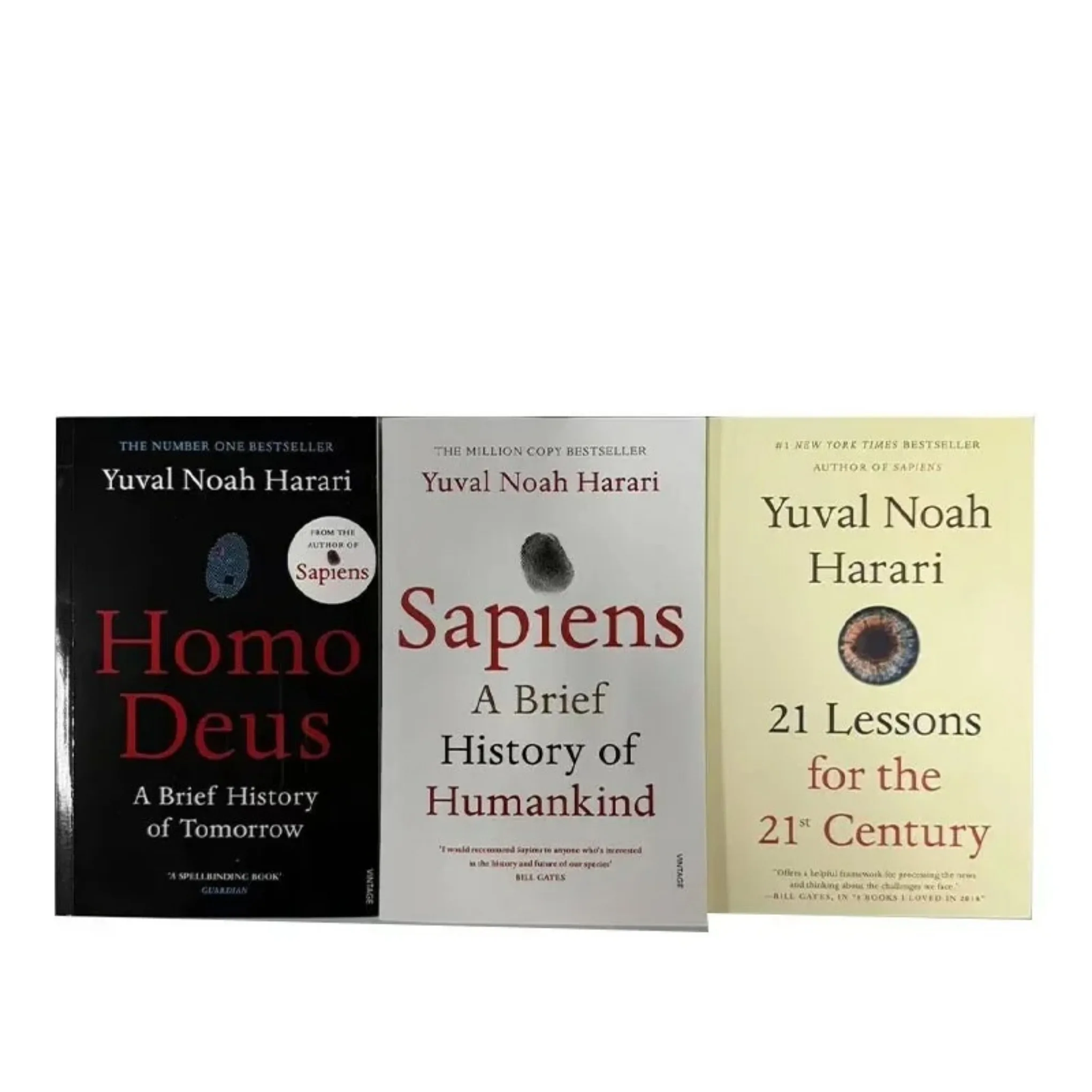 

Набор из 3 книг Ювала Ноя Харари («Сапиенс», «Хомо Дус», «21 урок для XXI века»), мягкая обложка, на английском языке