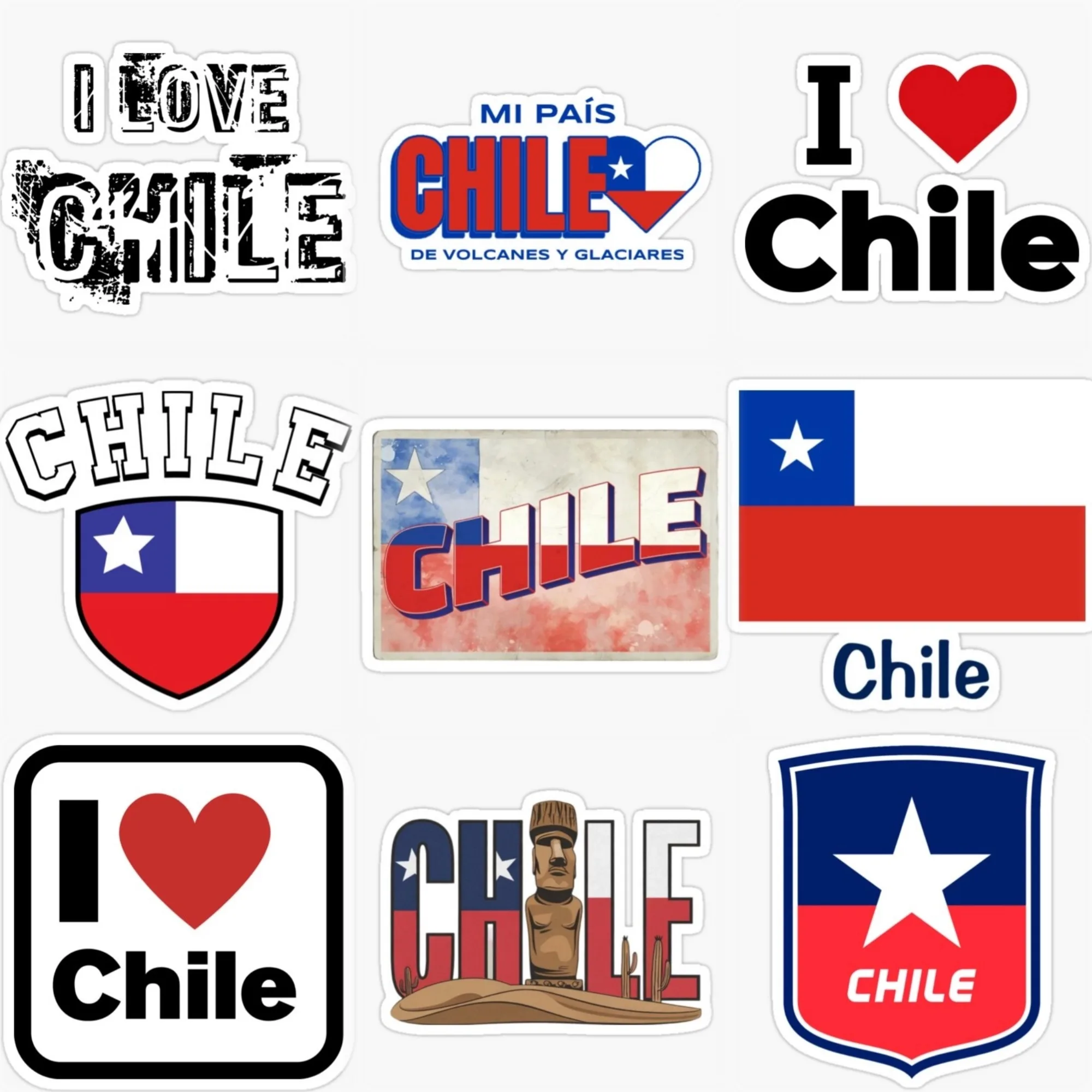 

Chile RCH Flag Map Emblem Creative PVC Sticker for Decorate Car Motorcycle Van Bicycle Truck Window Wall Decal Accessories