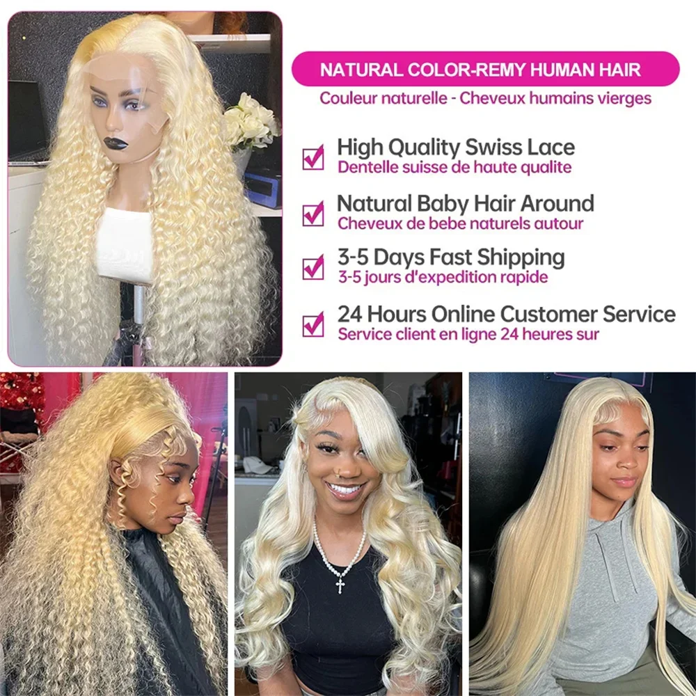 Blonde 613 13x6  Hd Lace Frontal Wig Deep Wave 30 Inch Blonde Water Wave Wigs Human Hair 13x4 Curly Lace Frontal Human Hair Wig