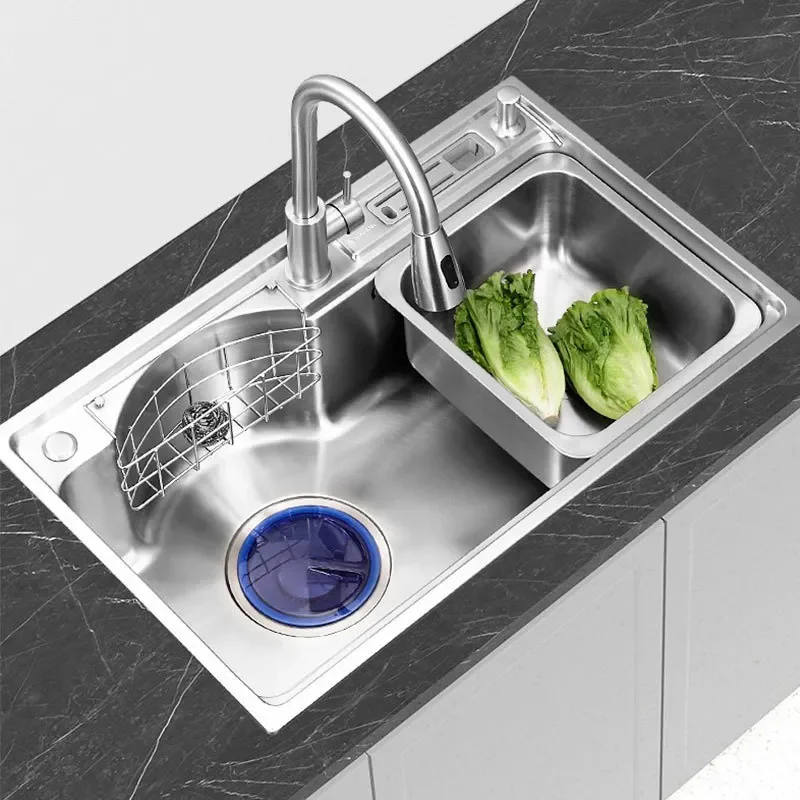 SUS304 Stainless Steel Kitchen Sink Large Single Bowl Thickened Japanese Style Multi Function Enlarged Deep Basin