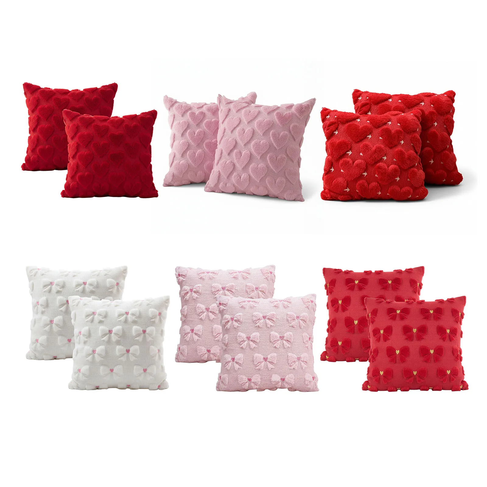 Valentines Day Cushion Cases Cute 18x18 Inch Set of 2 Throw Pillowcase for March Holiday Home Outdoor Decor