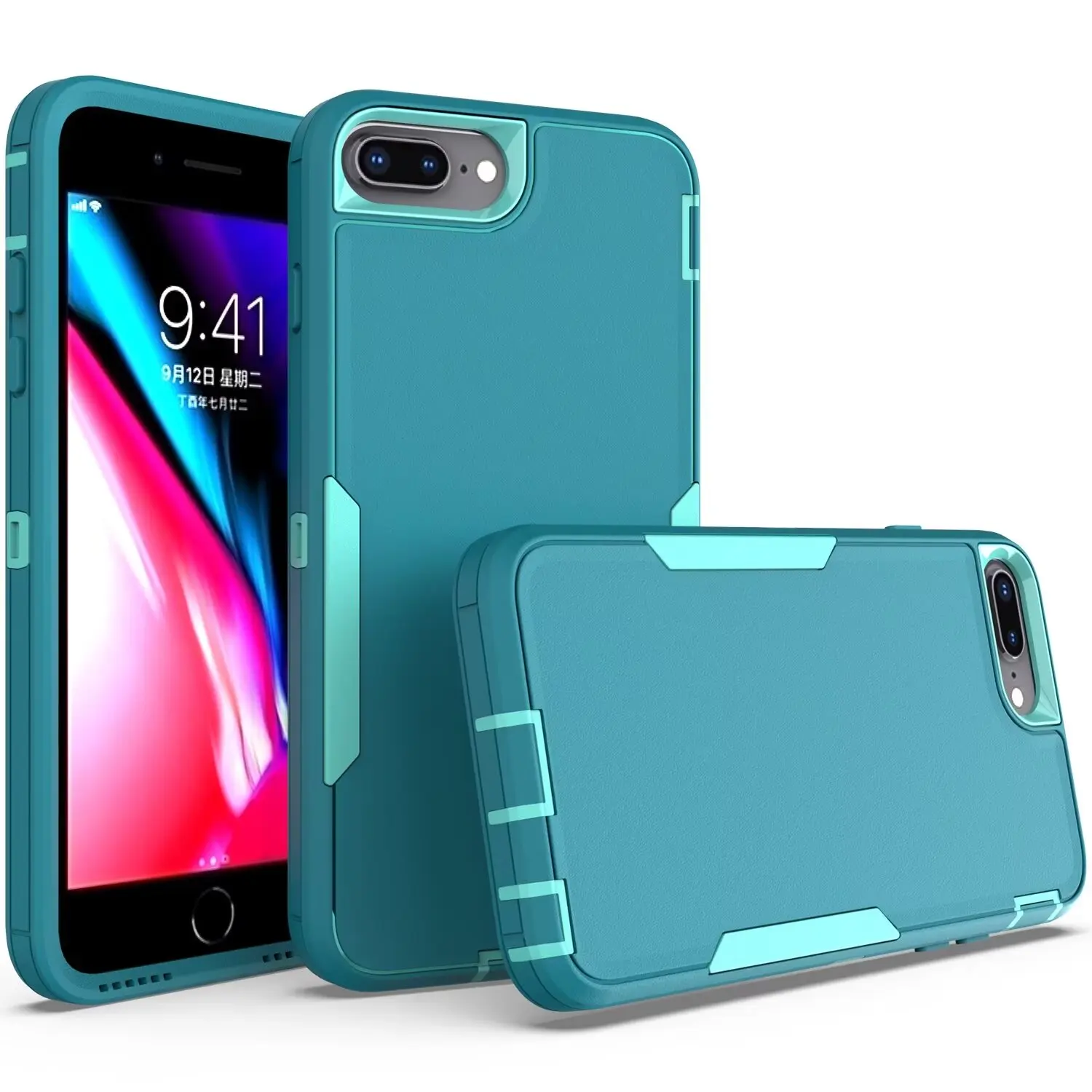 Fit iPhone 7 Plus Phone Cover, Heavy Duty Shockproof Support magnetic car mount Protective Case For iPhone 8 Plus