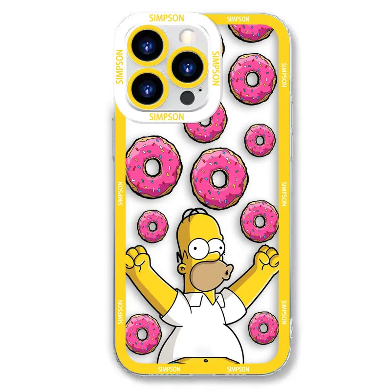 Donut S-Simpson H-Homer Cartoon Clear Case For Samsung Galaxy NOTE 10 A73 A72 A71 A53 A51 A50 A42 A33 A32 A30 A23 A22 A21S Case