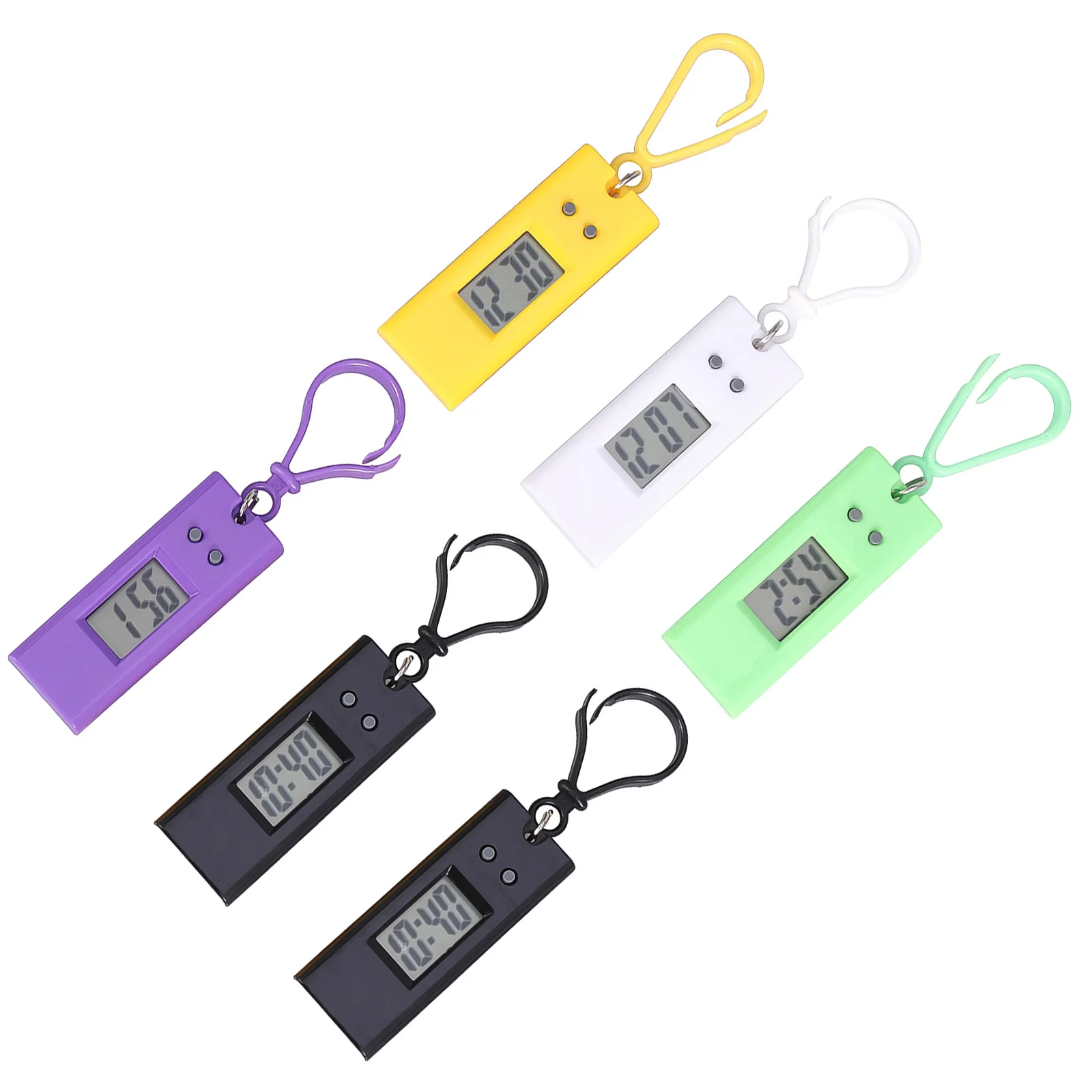

6Pcs Student Digital Watch Key Ring Lightweight Portable Electronic Timepiece with Clear Display for Daily Use Hanging Watch