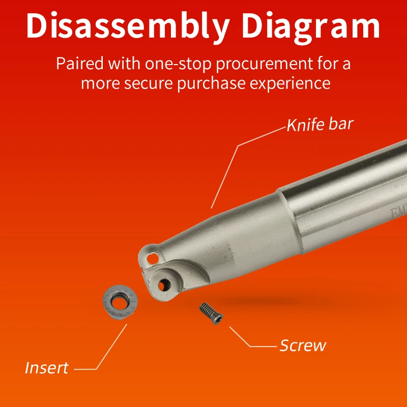Full range of EMRW4R round nose milling cutter C12-C20 super shock-resistant tool holder boring bar holder for RPMT cutting tool