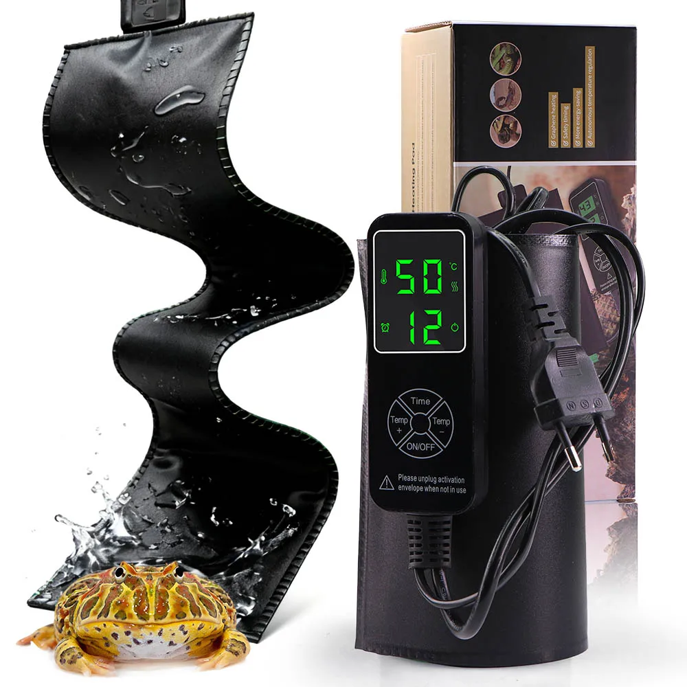 

137-5 Вт грелка для рептилий с таймером, грелка для растений с регулируемым регулятором температуры, теплица, садовые горшки, рассада, сохраняет тепло