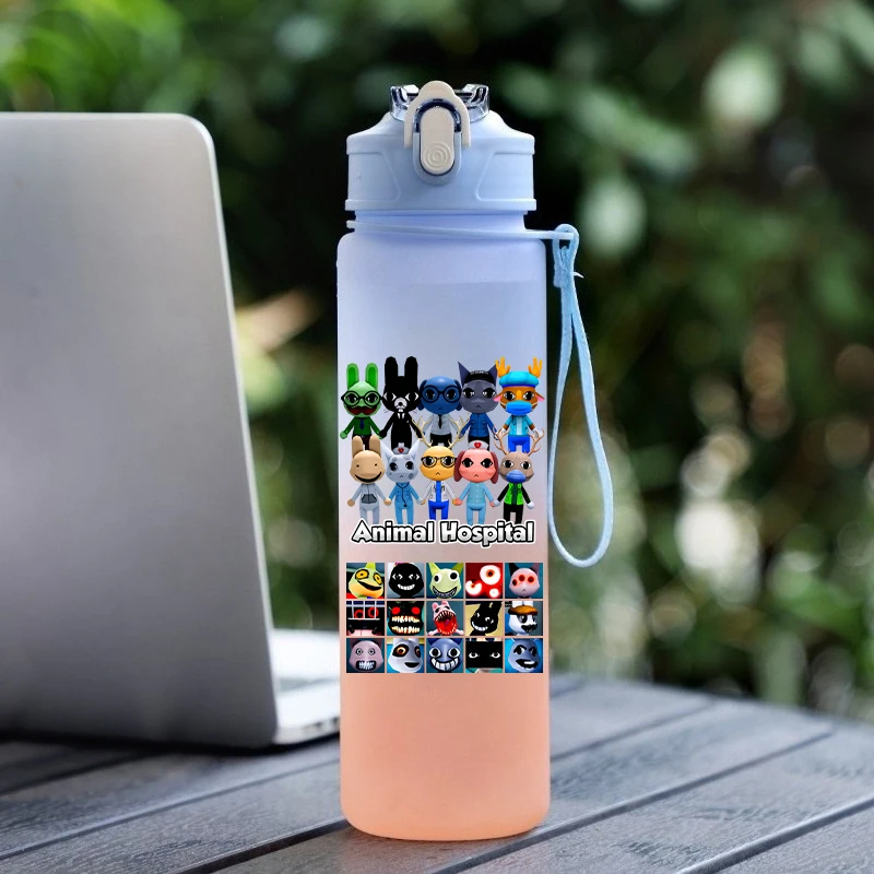Animals Hospitals Water Bottle with Straw Kids Cute 750ml Cup Girls Boys Outdoor Sport Mug School Office Accessory Children Gift