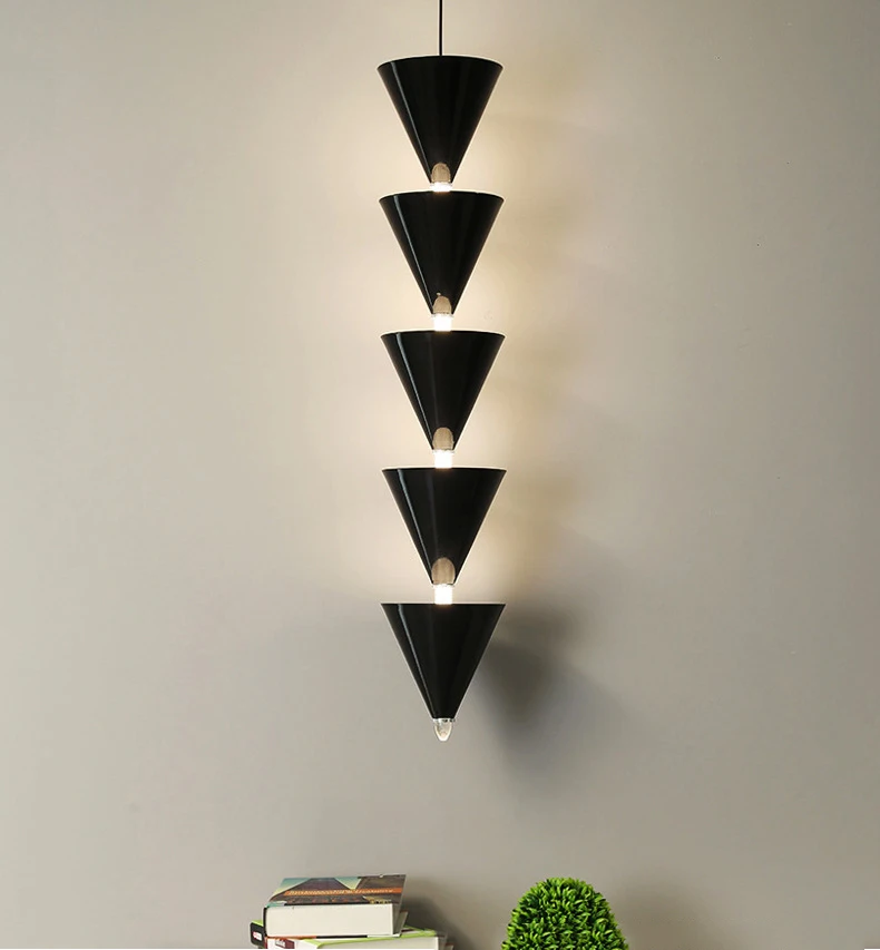 Gold Black Cone LED Pendant Lamp