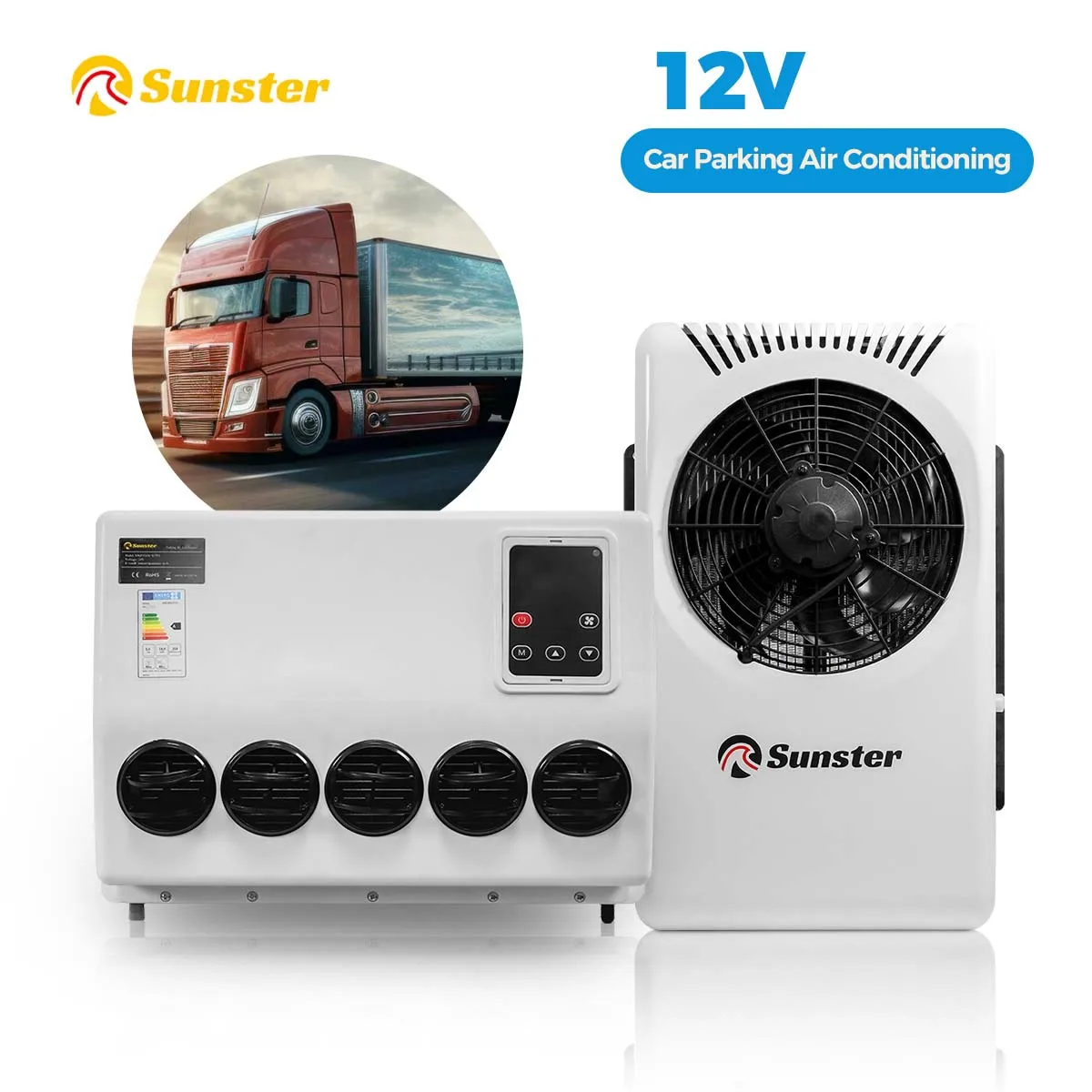 

12V Fast Cooling Parking Air Conditioner System 10000BTU Electric Refrigeration Integrated Machine For Trucks Trailers Tractors