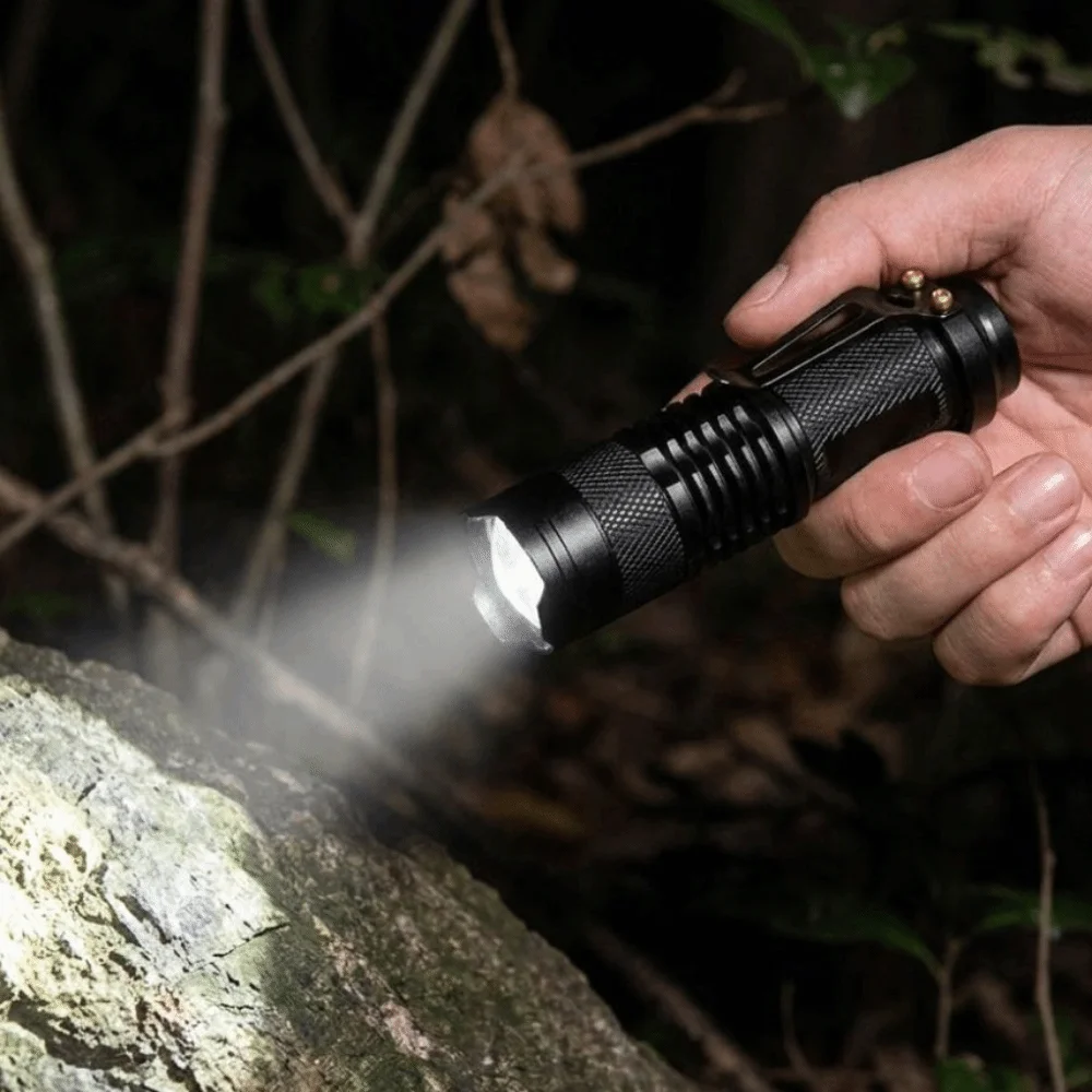 Aluminum Alloy LED Zoom Flashlight Super Bright Metal Pocket Clip High Lumen Outdoor Torch Adjustable Focus Waterproof