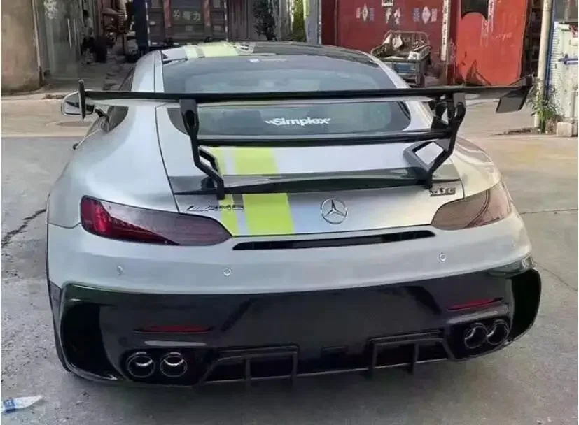 For Mercedes-Benz AMG GT GTS GTR Coupe 2015-2023 BS STYLE Wing Lip Tail Trunk Spoilers Carbon Fiber (with led)