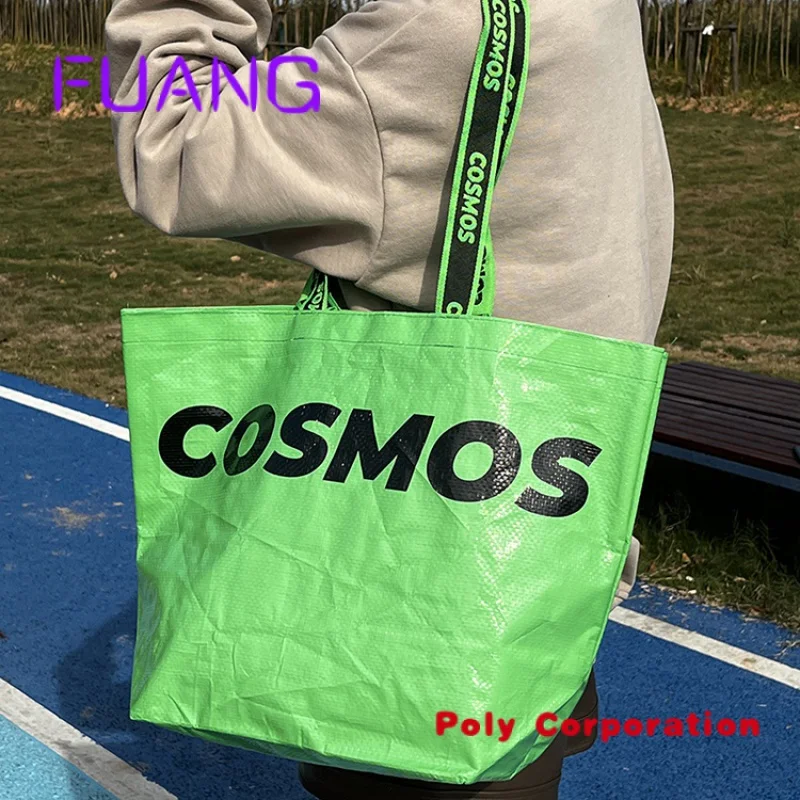 Custom  Custom design reusable grocery shopping tote polypropylene laminated pp woven bag with logo printed