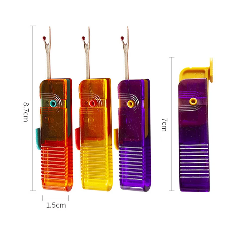 Cortadores de hilo de acero inoxidable, destripador de costuras, cuchillo para quitar puntadas, herramientas de costura artística, accesorios de costura DIY, 3 uds.