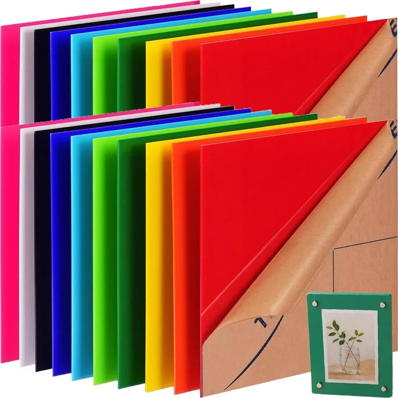 1-5pcs Colorful Semi Transparent Acrylic Sheet DIY Painting Display Stands Sheet Crafts Home Decoration Tinted Plate Boards