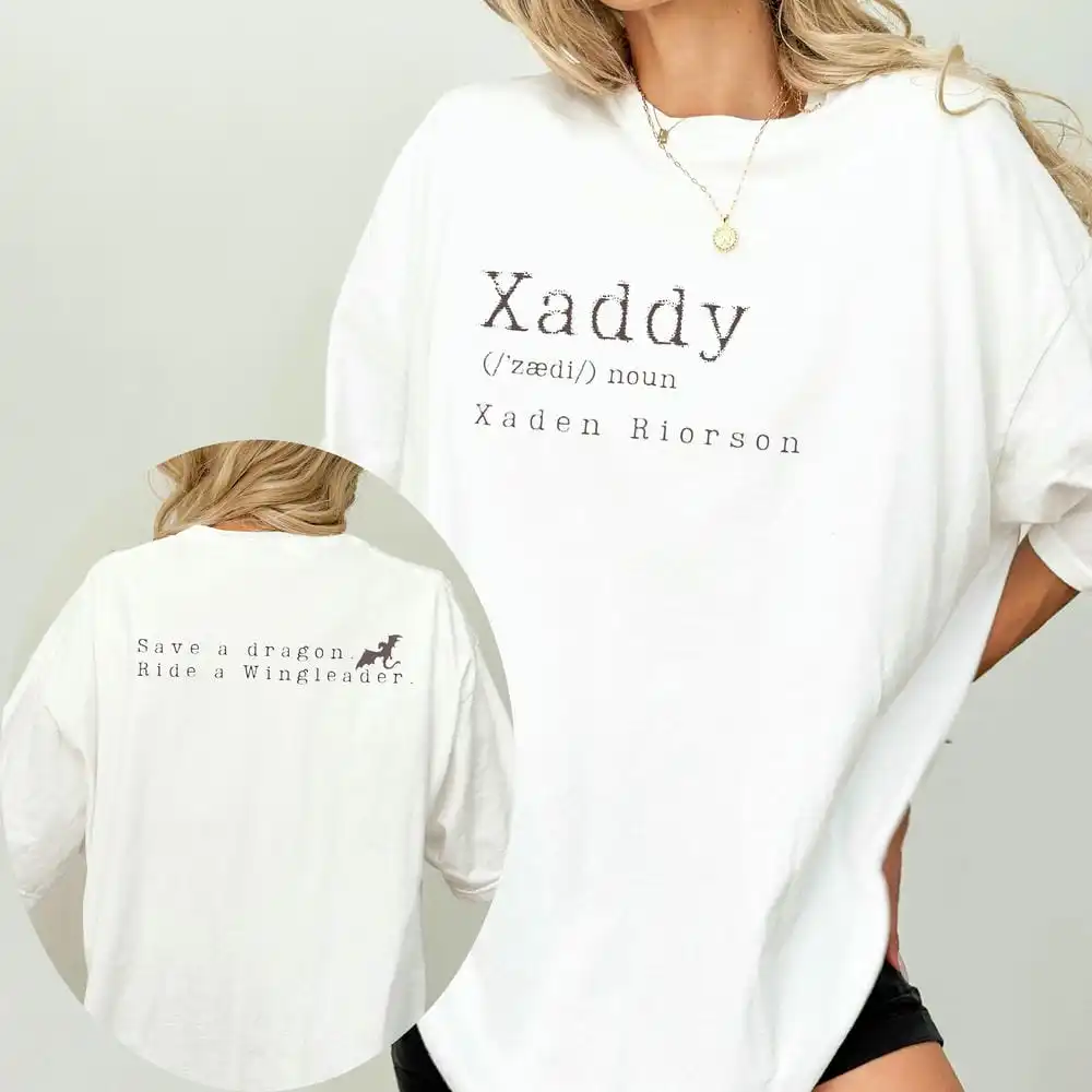 Retro Xaden Riorson Xaden Fourth Wing Shirt Rebecca Yarros Apparel Unisex Tee Cotton Shirt Fantasy Apparel Y2K Top Streetwear image 2