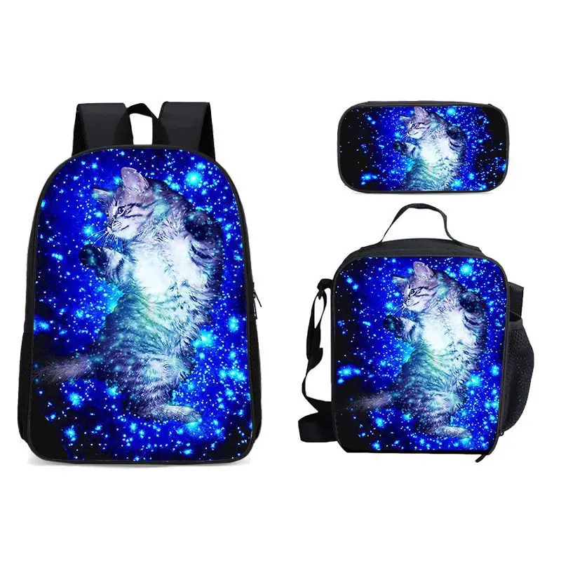 

Trendy Youthful Cool Animal Horse 3D Print 3pcs/Set Student Travel bags Laptop Daypack Backpack Lunch Bag Pencil Case