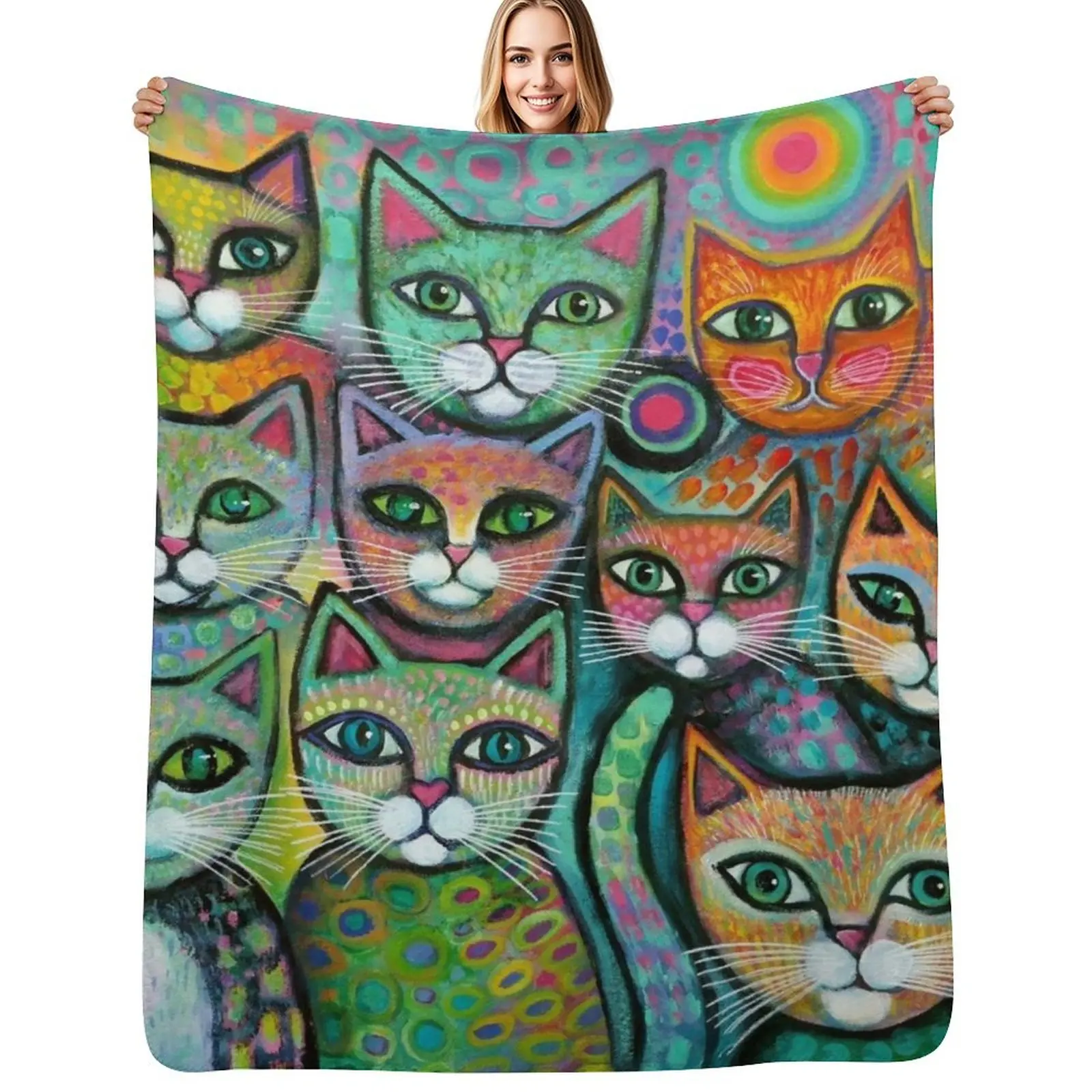 Gang of cute kittens too Throw Blanket Warm Napping Blanket for Office Couch Bed