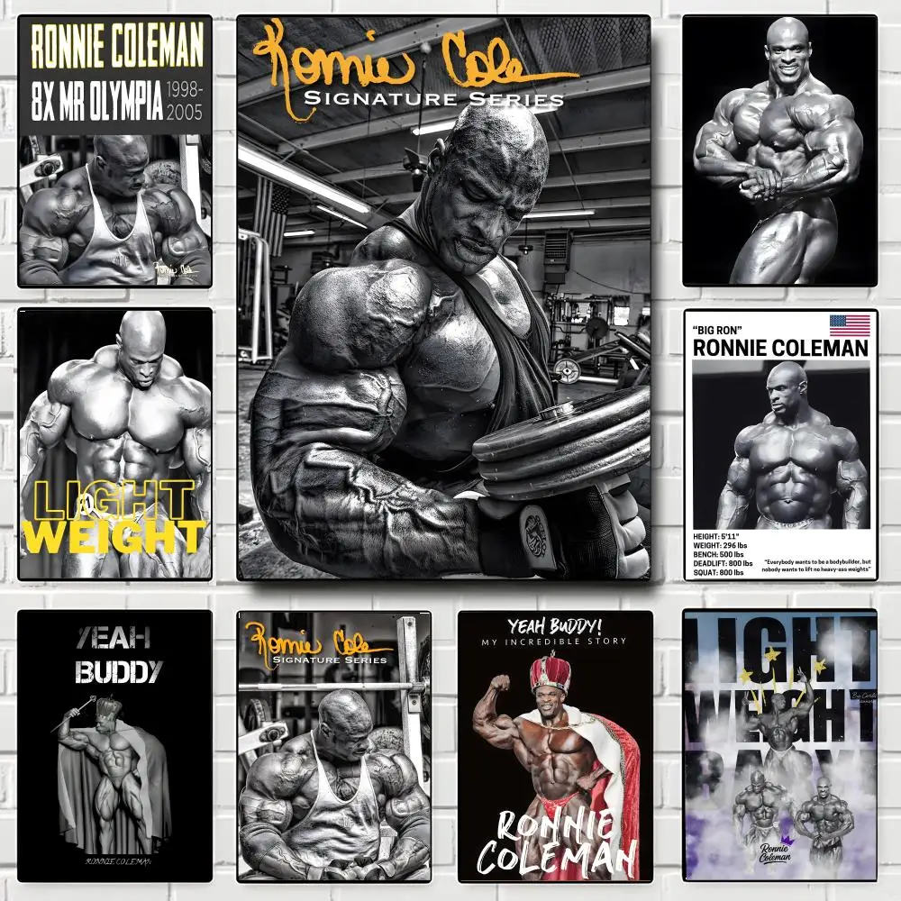Bodybuilder Ronnie Coleman Poster Self-adhesive Art Waterproof Paper Sticker Coffee House Bar Room Wall Decor