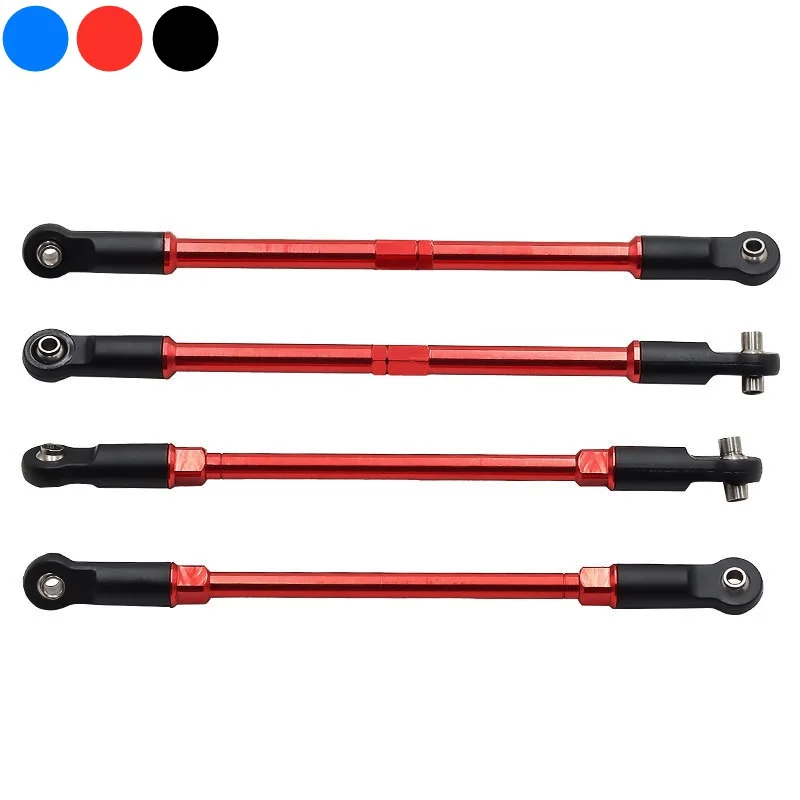 4pcs Metal Front and Rear Toe Links with Hollow Balls 5141 5143 for Traxxas E-Maxx T-Maxx RC Car Upgrade Parts Accessories